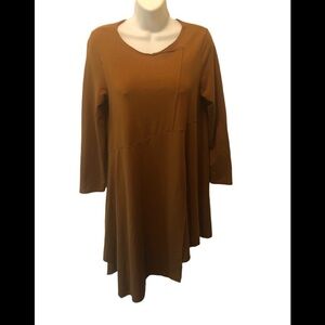 Chalet Et Ceci Lagenlook Asymmetrical Sienna Dress Tunic Size XS Art To Wear